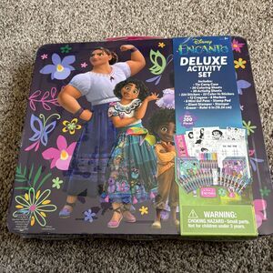 Disney ENCANTO Tin Case Over 200 Pc. Deluxe Activity Travel Vacation Artist Set